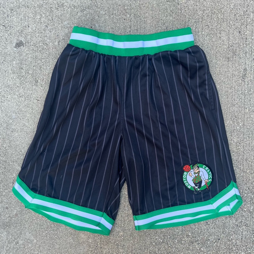 NBA Boston Celtics pinstriped shorts